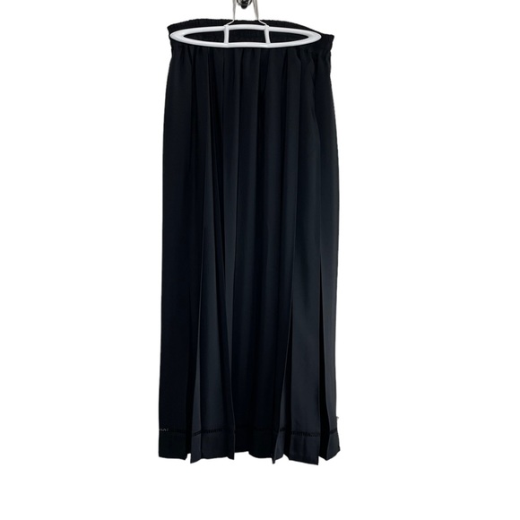 ‘Alexia’ womens black box-pleated midi skirt size 21 Made in France - Picture 1 of 7